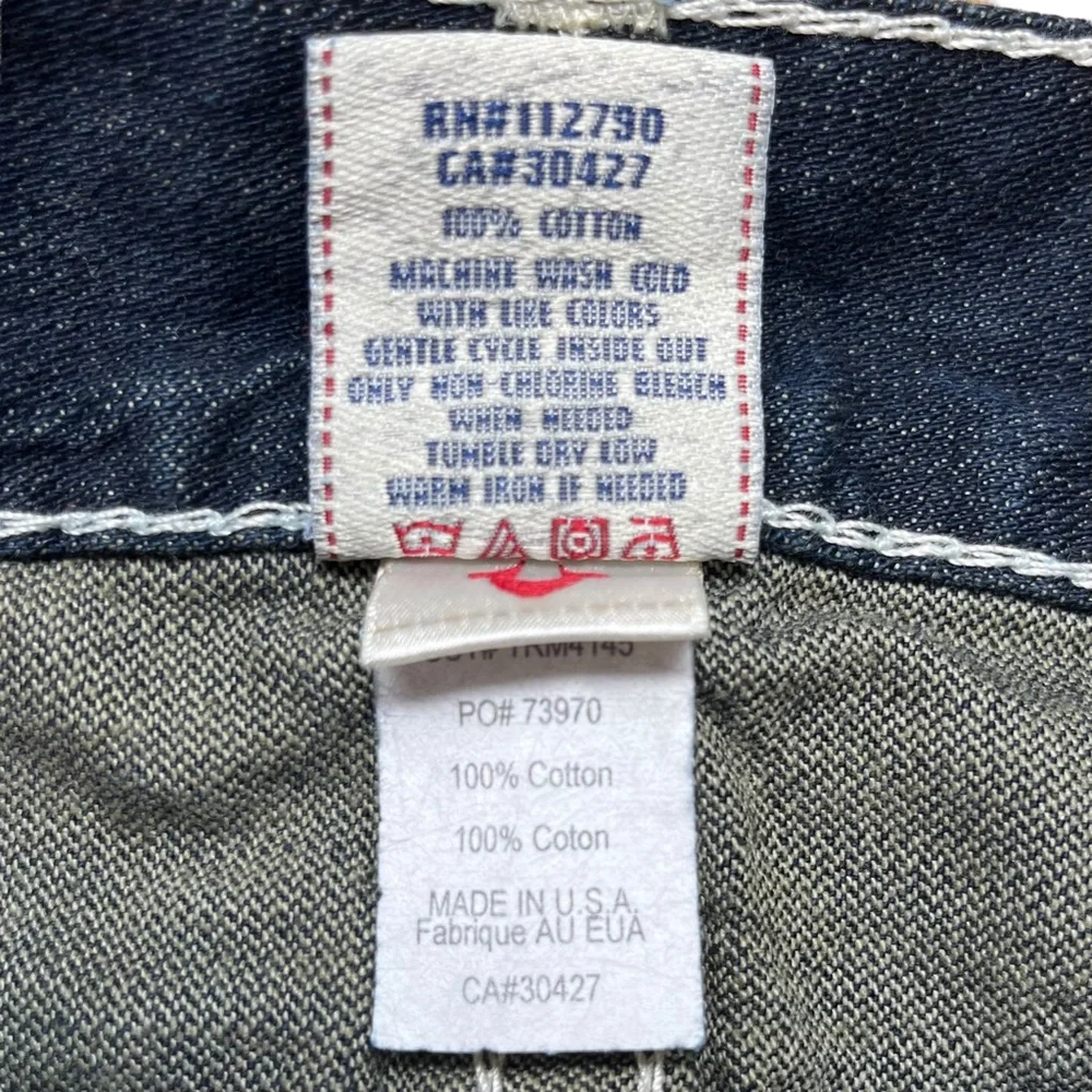 True Religion Men‎ 38x34 Billy Big T Dark Wash Flap Pocket Jeans